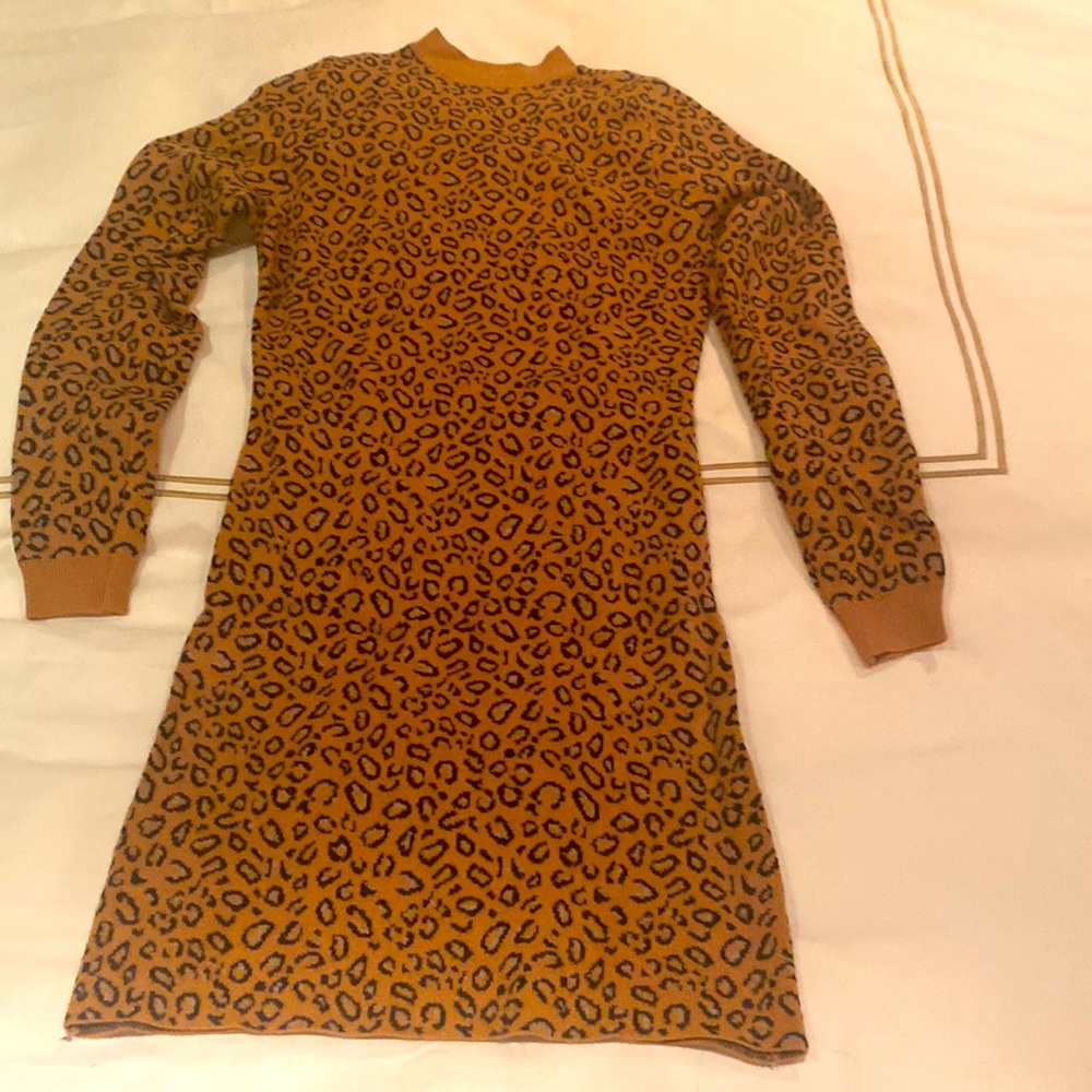Le Rumi cheetah leopard sweater dress